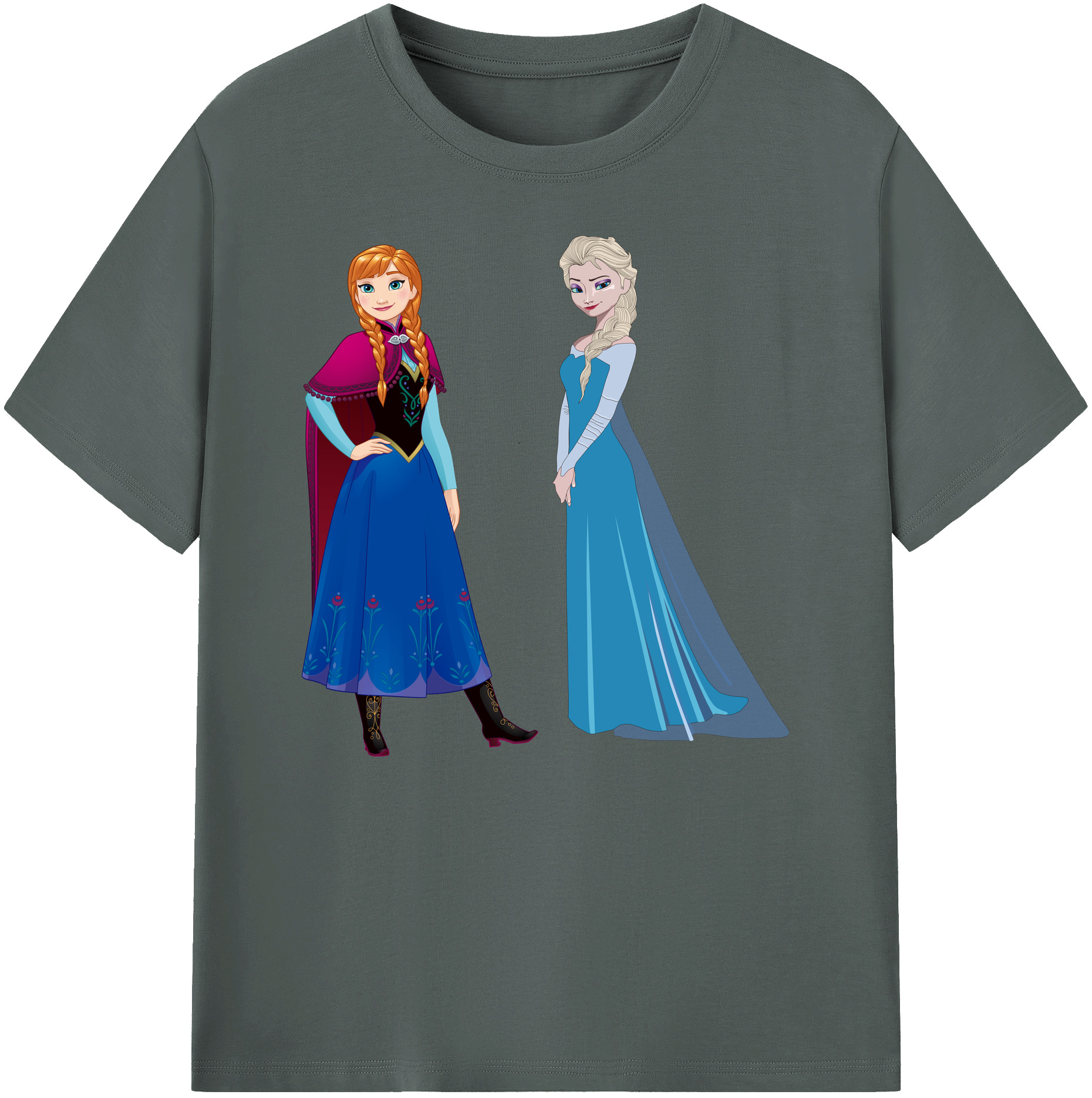 （画像用） アナと雪の女王 アンナ エルサ Frozen Anna Elsa 綿100％ メンズ半袖Tシャツ｜肌触りやわらか＆通気性